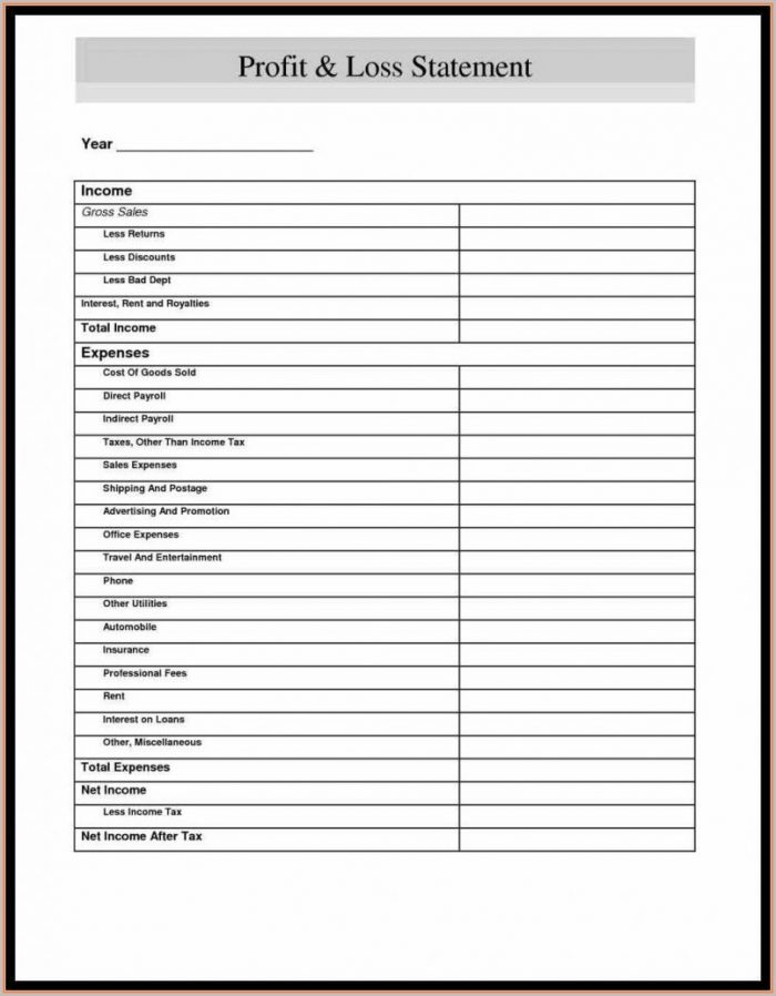 Free Profit And Loss Template For Daycare Free Profit And Loss Template For Daycare