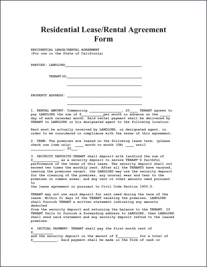 Free Rental Agreement Template Free Rental Agreement Template