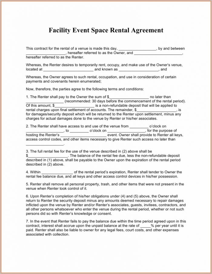 Free Rental Agreement Template Word Free Rental Agreement Template Word