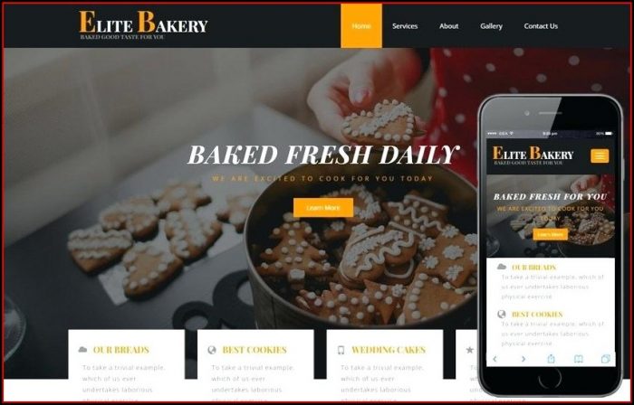 Free Responsive Website Templates For Bakery Free Responsive Website Templates For Bakery