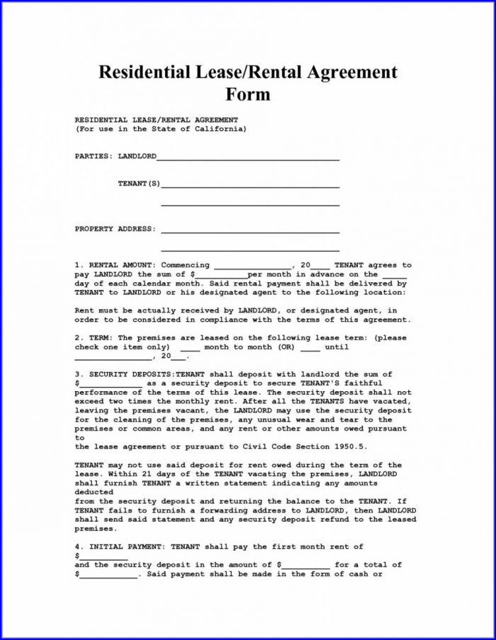 Free Simple Lease Agreement Template Free Simple Lease Agreement Template