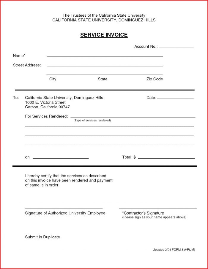 Free Template For Invoice For Services Rendered Free Template For Invoice For Services Rendered