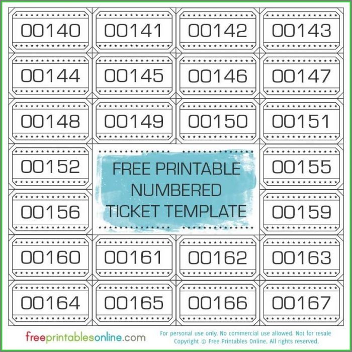 Free Templates For Raffle Tickets With Number Free Templates For Raffle Tickets With Number
