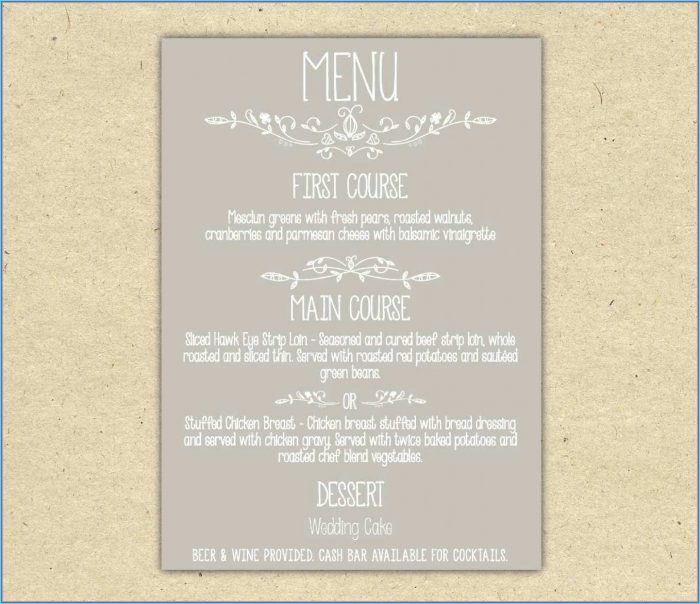 Free Wedding Menu Templates For Word Free Wedding Menu Templates For Word