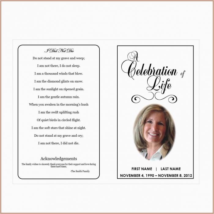 Funeral Card Templates Free Funeral Card Templates Free