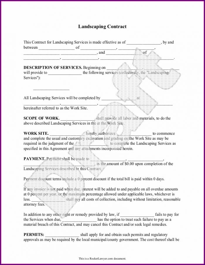 Gardening Contract Template Uk Gardening Contract Template Uk