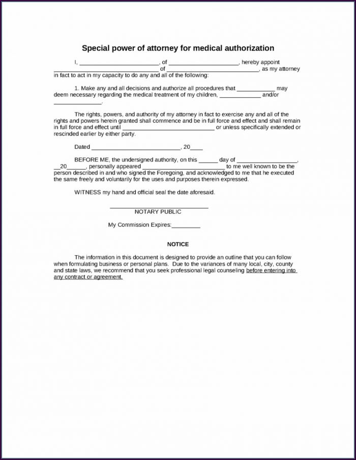 General Power Of Attorney Template Word General Power Of Attorney Template Word