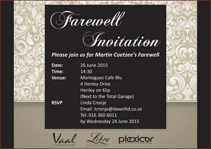 Going Away Invitation Template Going Away Invitation Template