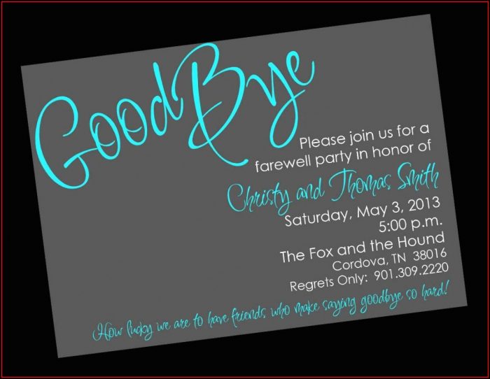 Going Away Invitation Template Free Going Away Invitation Template Free