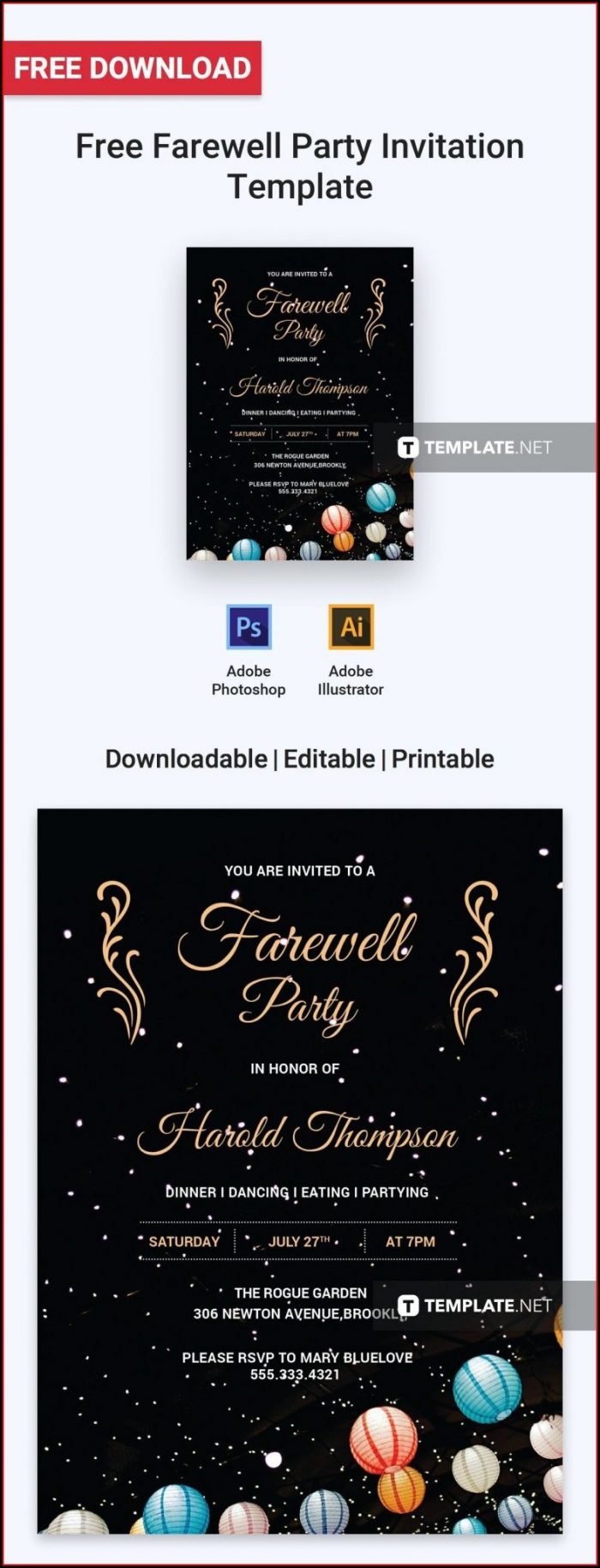 Going Away Party Invitation Template Going Away Party Invitation Template