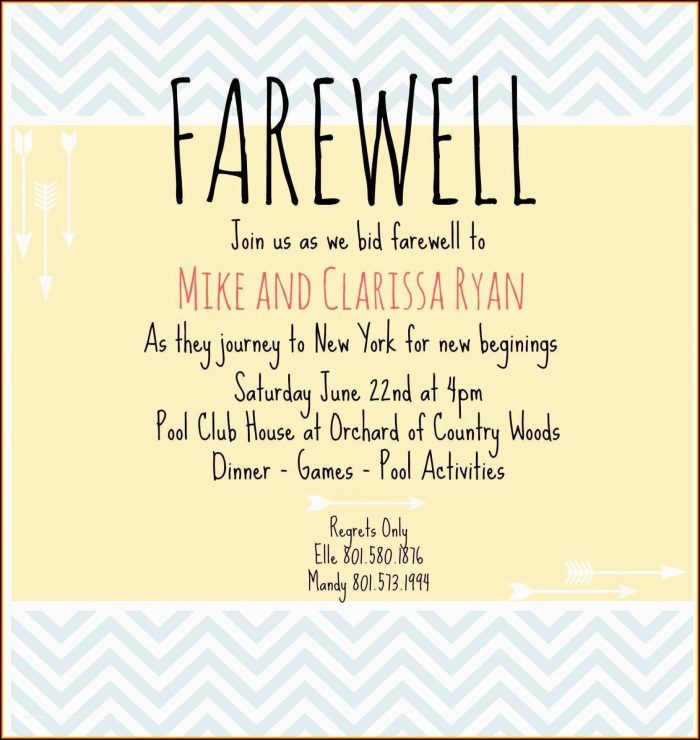 Going Away Party Invitation Template Free Going Away Party Invitation Template Free