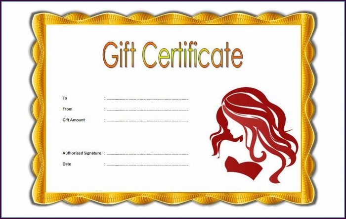 Hair Salon Gift Certificate Template Hair Salon Gift Certificate Template