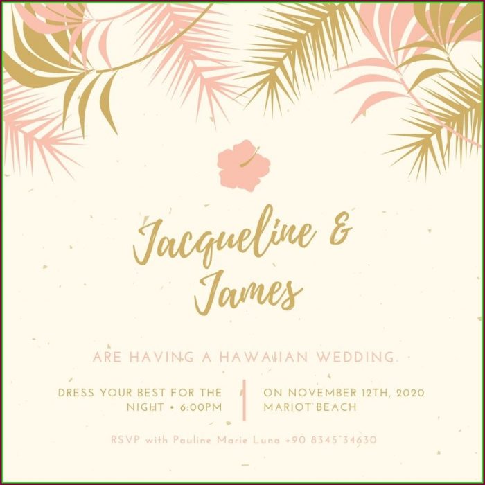 Hawaiian Wedding Invitation Templates Hawaiian Wedding Invitation Templates