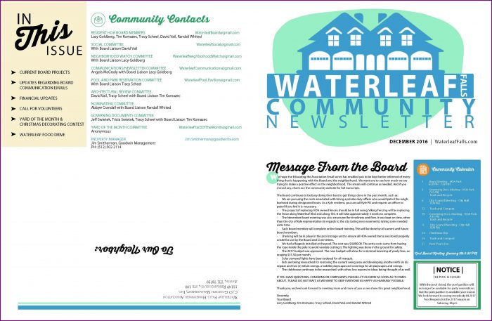 Hoa Newsletter Templates Word Hoa Newsletter Templates Word