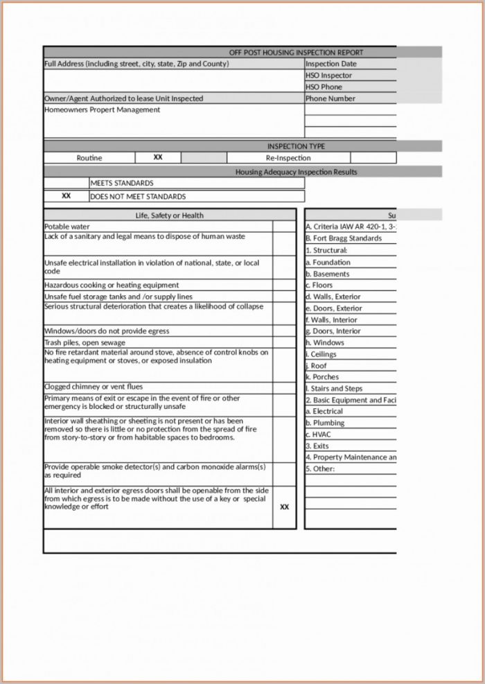 Home Inspection Report Template In Excel Home Inspection Report Template In Excel