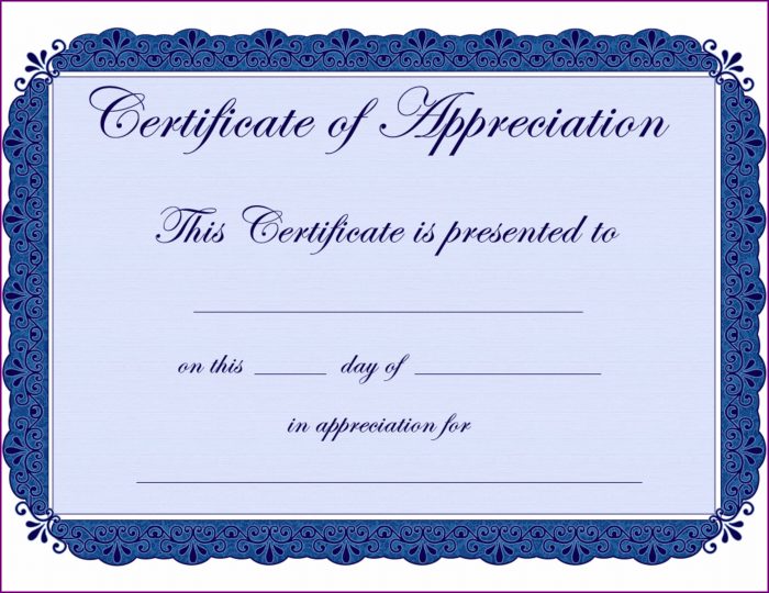 In Appreciation Certificate Templates In Appreciation Certificate Templates