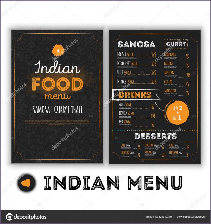 Indian Restaurant Menu Template Indian Restaurant Menu Template