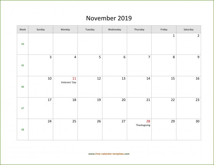 Large Print Calendar Template Free Printable November 2019 Calendar Large Print Calendar Template Free Printable November 2019 Calendar