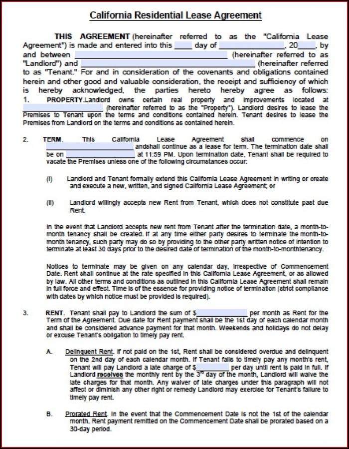 Lease Agreement Template Doc Lease Agreement Template Doc