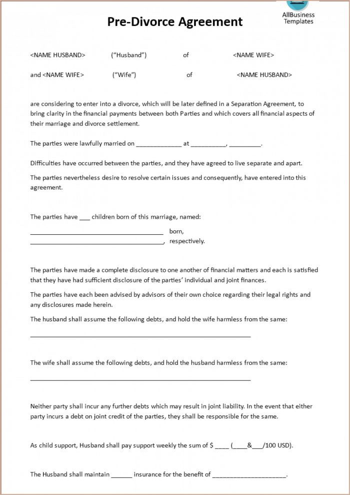 Massachusetts Separation Agreement Template Massachusetts Separation Agreement Template