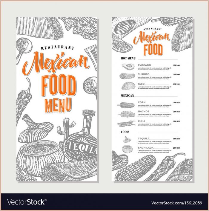Mexican Restaurant Menu Template Free Mexican Restaurant Menu Template Free