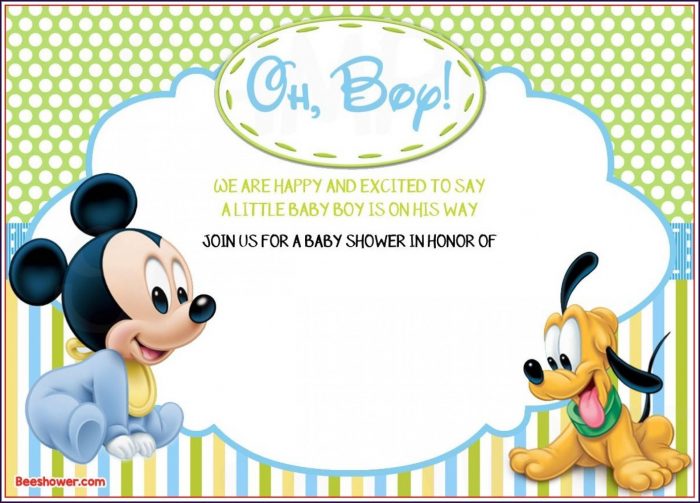 Mickey Mouse Baby Shower Invitation Template Free Mickey Mouse Baby Shower Invitation Template Free