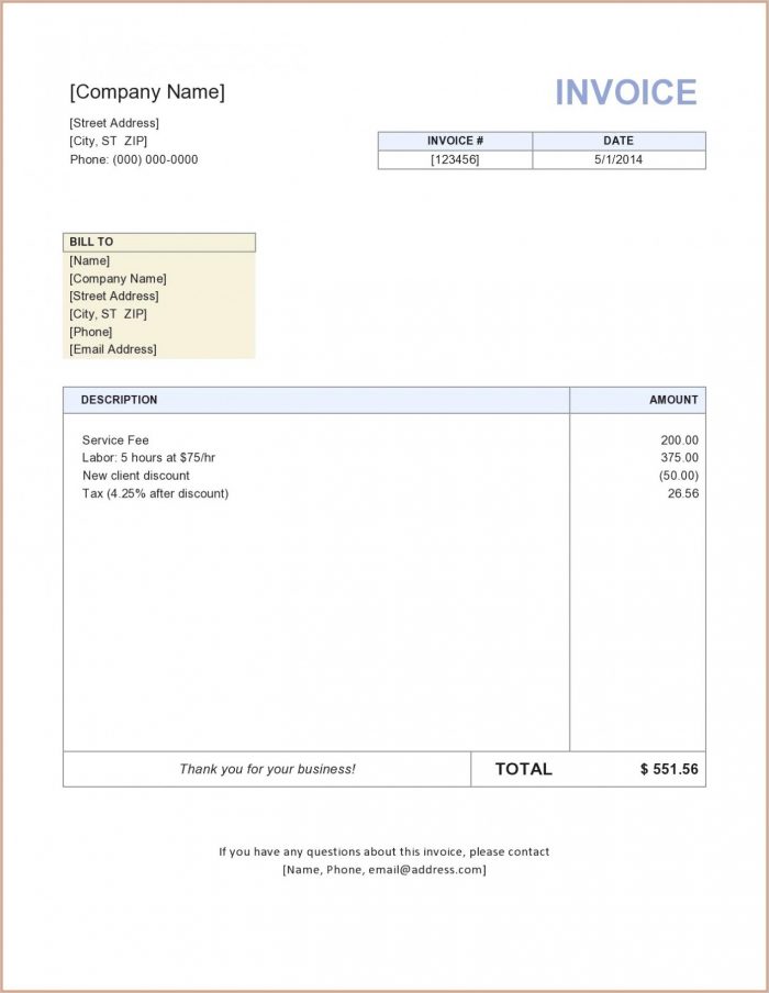 Microsoft Free Invoice Template Microsoft Free Invoice Template