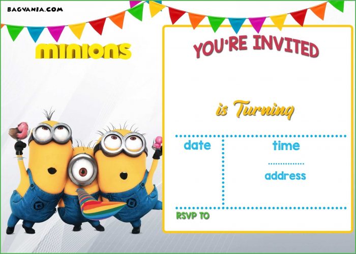Minions Birthday Invitation Card Template Minions Birthday Invitation Card Template