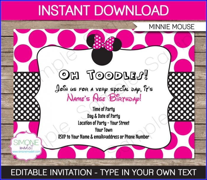 Minnie Mouse Birthday Party Invitations Templates Minnie Mouse Birthday Party Invitations Templates