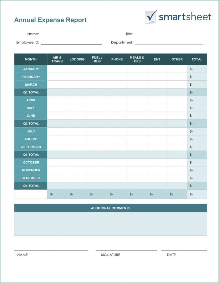 Monthly Expense Report Template Excel Monthly Expense Report Template Excel