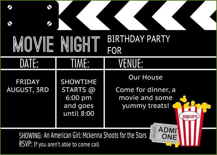 Movie Party Invitation Template Free Movie Party Invitation Template Free
