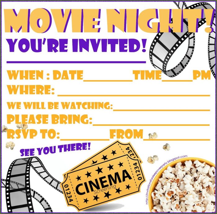 Movie Themed Party Invitation Templates Free Movie Themed Party Invitation Templates Free