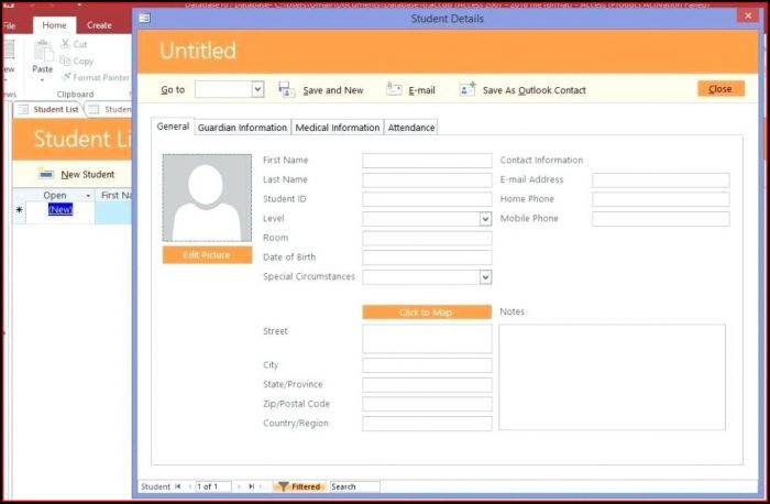 Ms Access Student Database Template Ms Access Student Database Template
