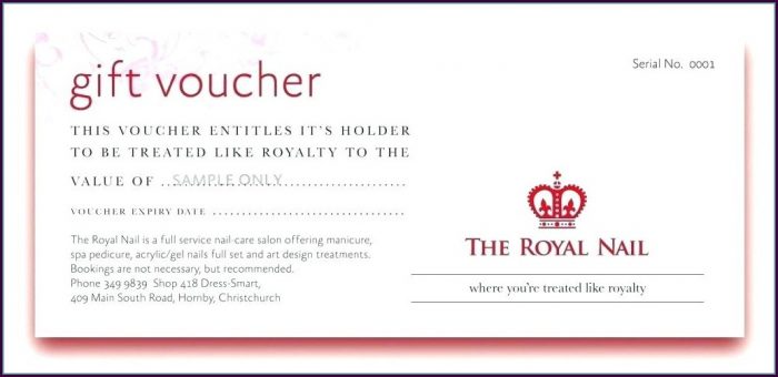 Nail Salon Gift Certificate Template Nail Salon Gift Certificate Template