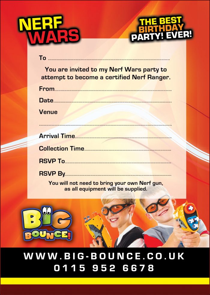 Nerf Gun Invitations Templates Nerf Gun Invitations Templates