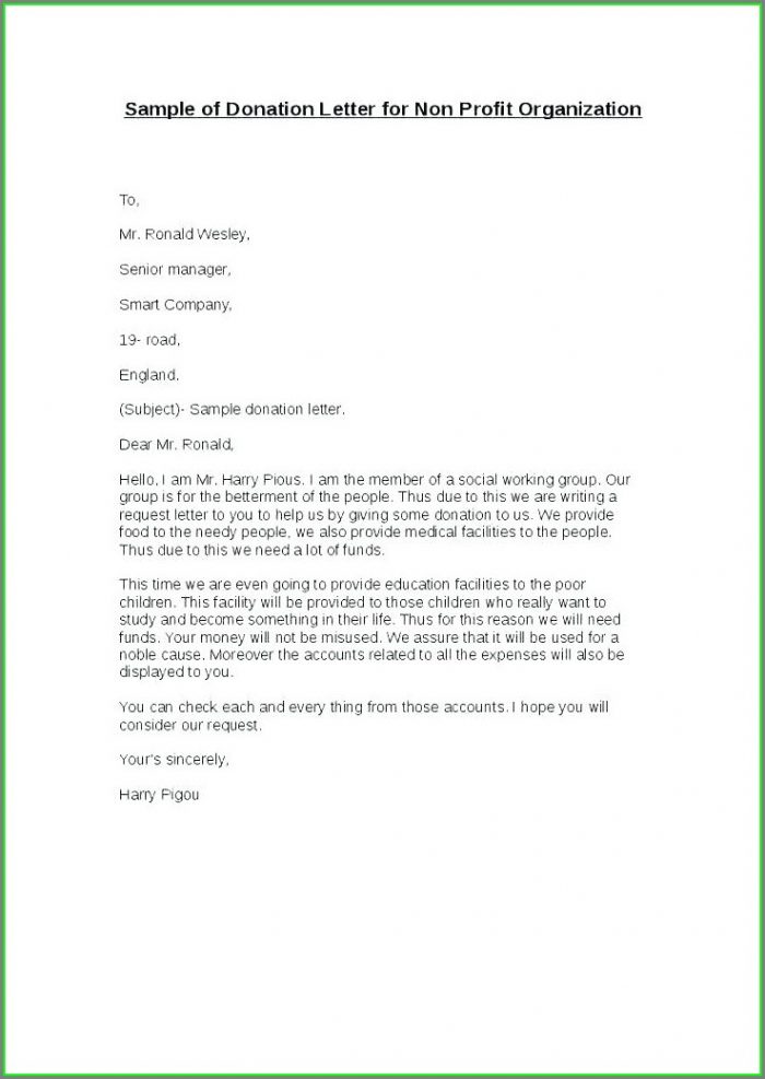 Non Profit In Kind Donation Letter Template Non Profit In Kind Donation Letter Template