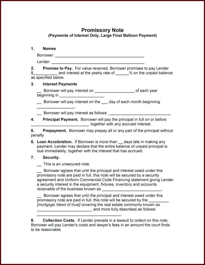 Note Payable Template Free Note Payable Template Free
