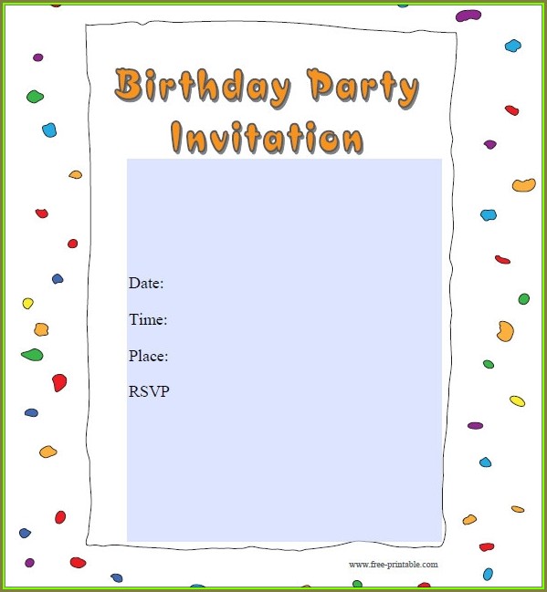 Party Invitation Template Printable Party Invitation Template Printable