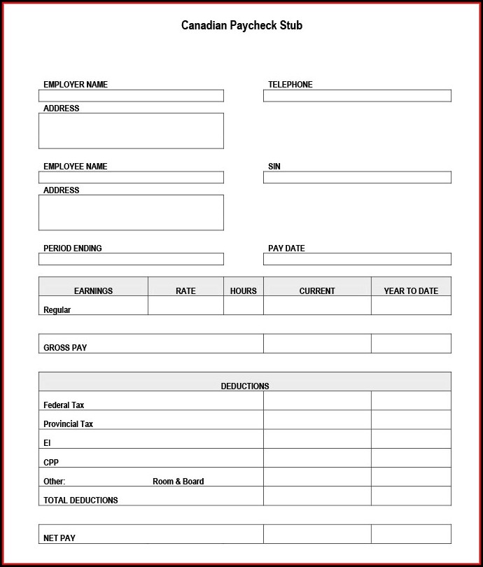 Paycheck Stubs Templates Free Paycheck Stubs Templates Free