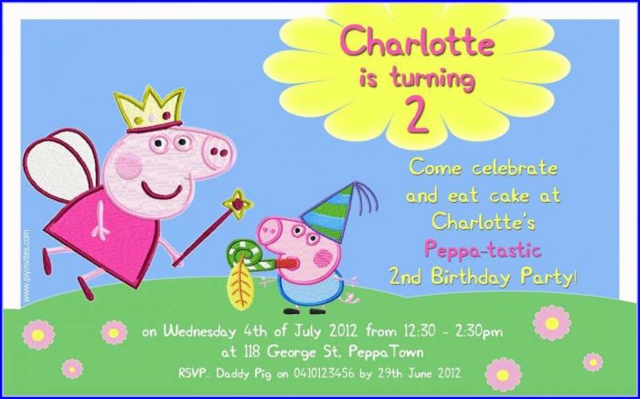 Peppa Pig Birthday Party Invitation Template Free Peppa Pig Birthday Party Invitation Template Free