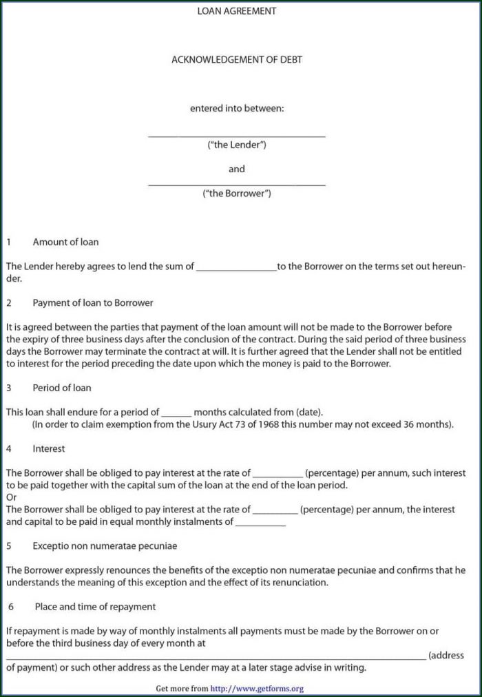 Personal Loan Agreement Template Free Personal Loan Agreement Template Free