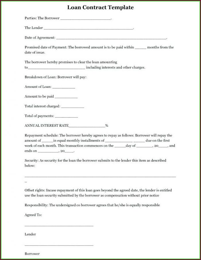 Personal Loan Document Template Free Personal Loan Document Template Free