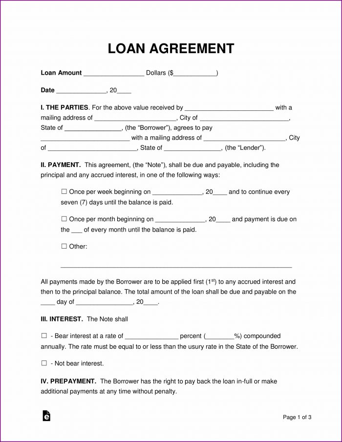 Personal Loan Family Loan Agreement Template Personal Loan Family Loan Agreement Template