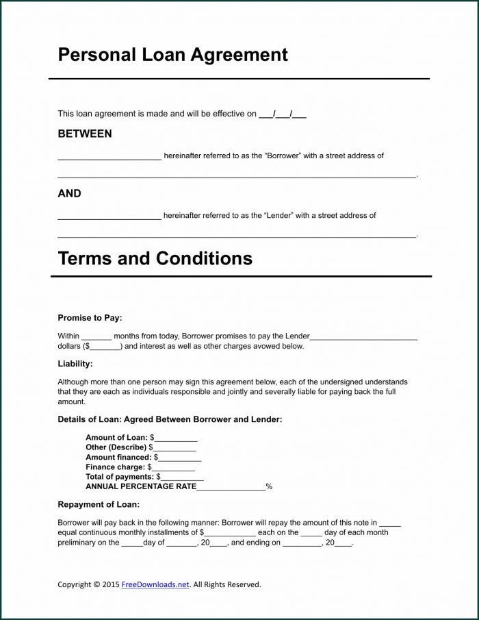 Personal Loan Free Loan Agreement Template Pdf Personal Loan Free Loan Agreement Template Pdf