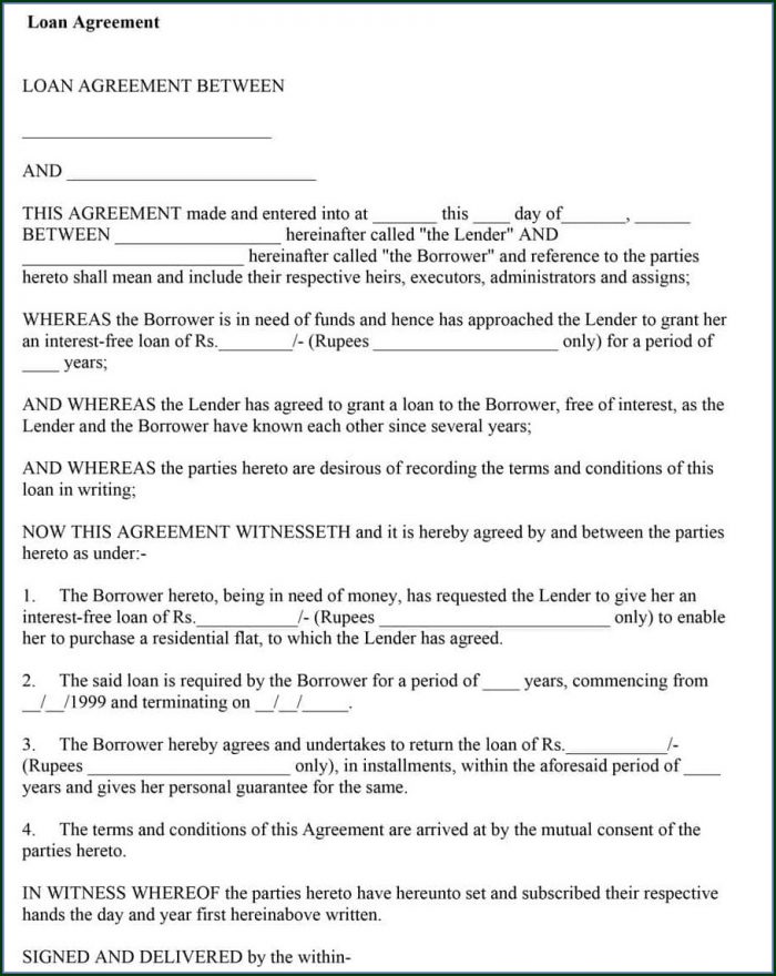 Personal Loan Printable Free Loan Agreement Template Pdf Personal Loan Printable Free Loan Agreement Template Pdf