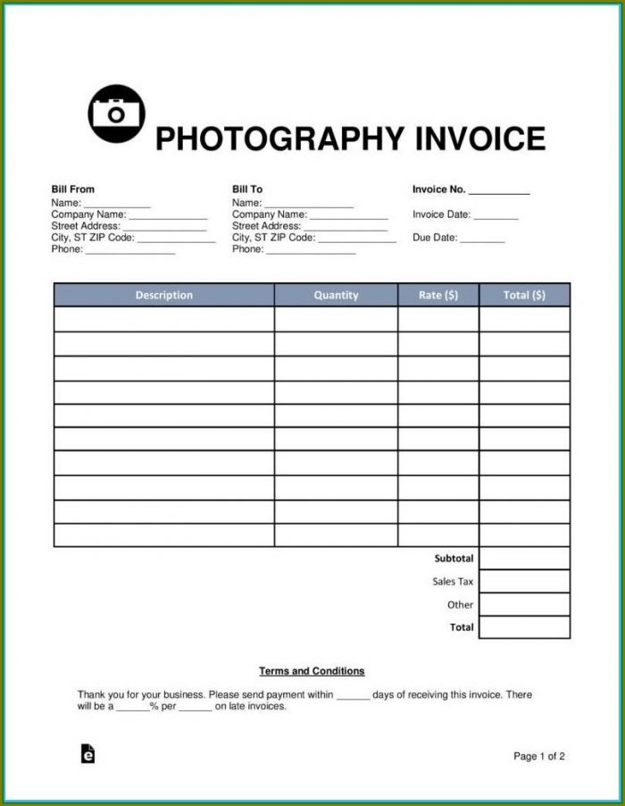 Photography Invoice Template Word Photography Invoice Template Word