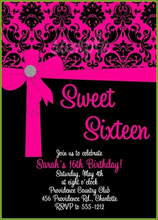 Pink And Black Birthday Invitation Templates Pink And Black Birthday Invitation Templates