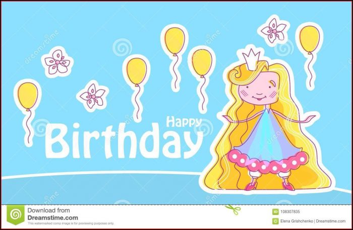 Princess Birthday Card Template Princess Birthday Card Template