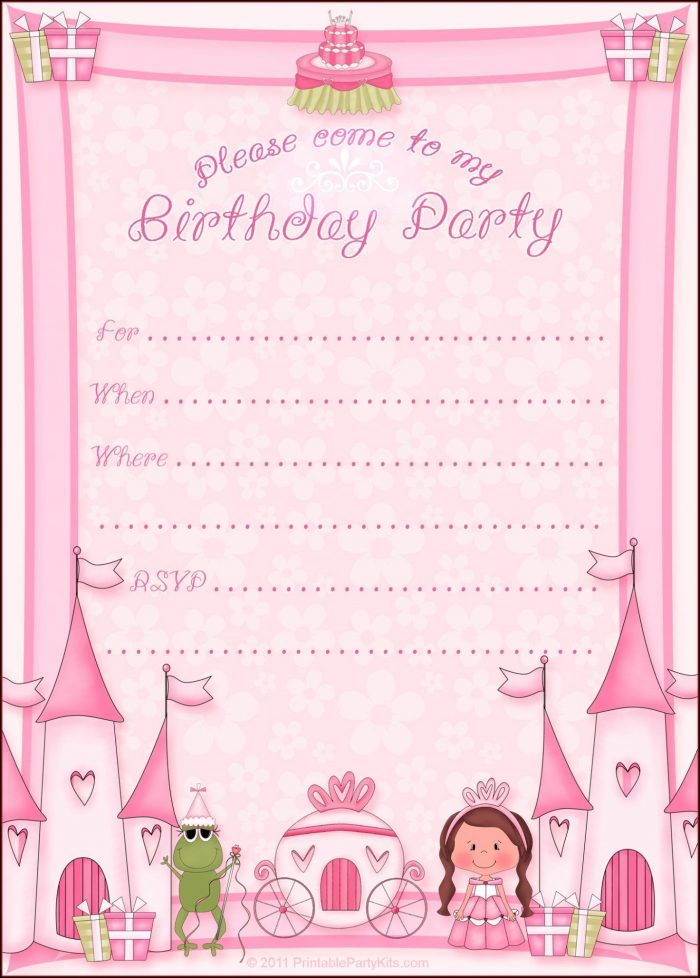 Princess Birthday Invitation Template Princess Birthday Invitation Template
