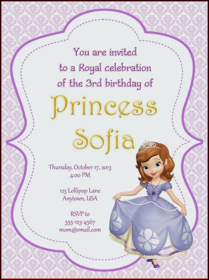 Princess Sofia Birthday Invitations Template Free Princess Sofia Birthday Invitations Template Free